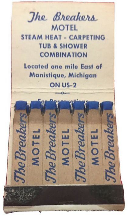 Gray Wolf Lodge (The Breakers Motel) - Old Matchbook